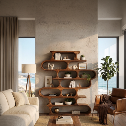 Organic Oval Bookshelf For Living Room Or Creative Studio Lynnsnail