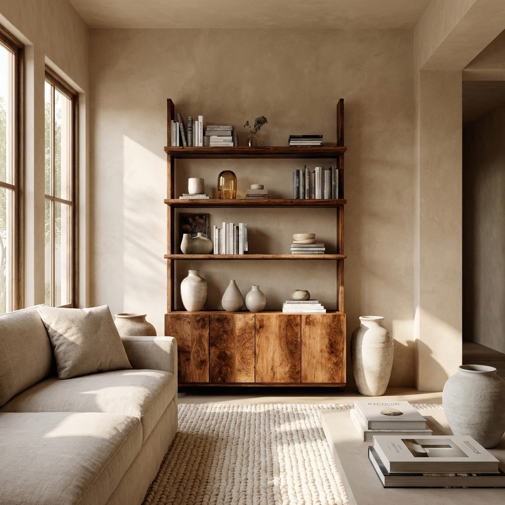Modern Bookshelf With Open Shelf And Drawers For Living Lynnsnail