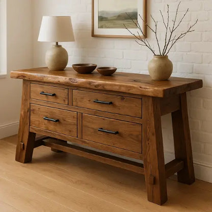 Rustic Solid Wood Console Table – Handcrafted with Timeless Character Lynnsnail