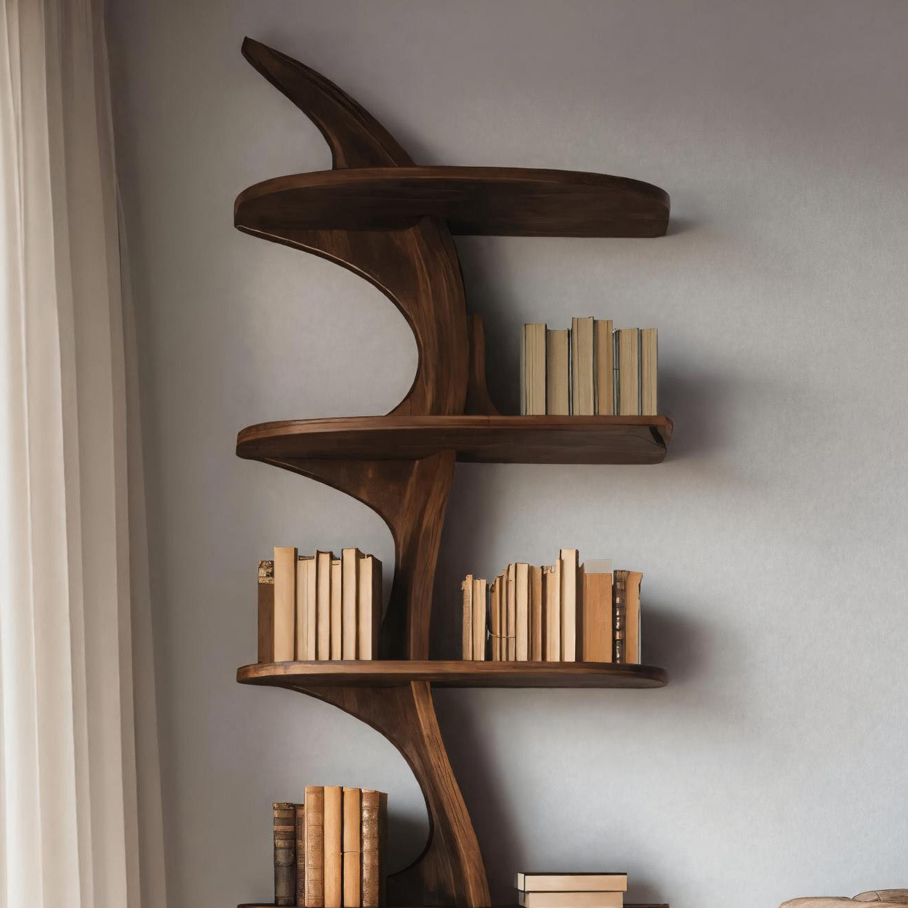 Organic Wall Bookshelf For Living Room Or Bedroom Lynnsnail
