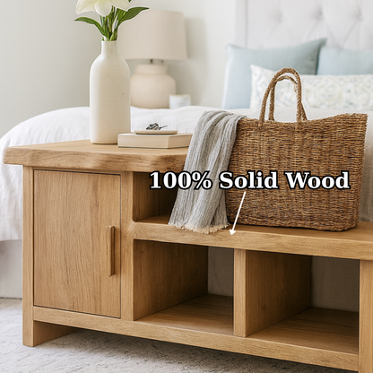 Handcrafted Solid Wood Bench – Modern Organic Seating with Versatile Storage Lynnsnail