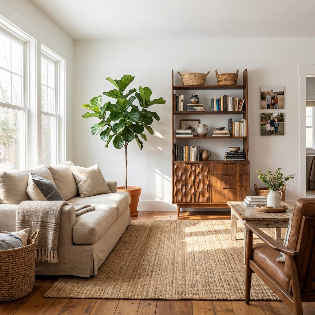Organic Carved Wooden Bookshelf For Living Room Lynnsnail
