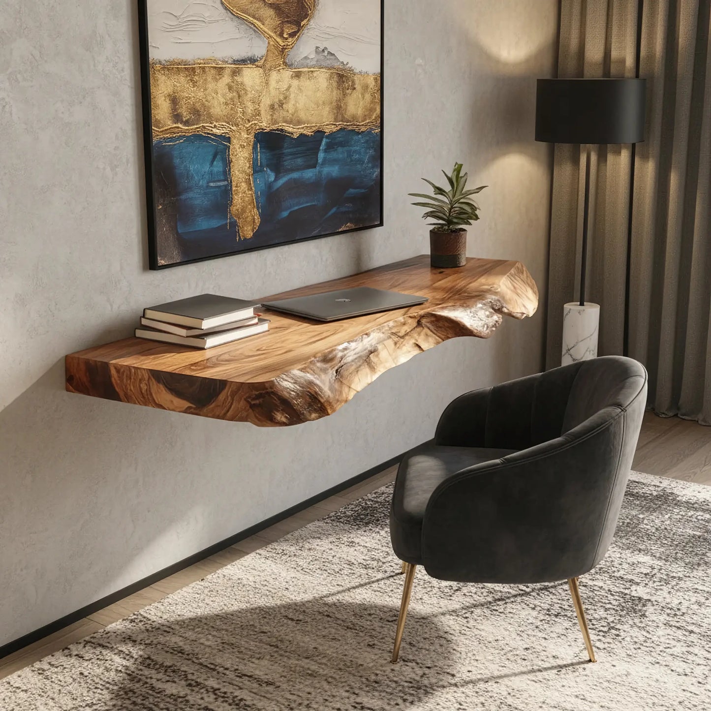 Natural Live Edge Wood Floating Shelf for Modern Wall Decor Lynnsnail