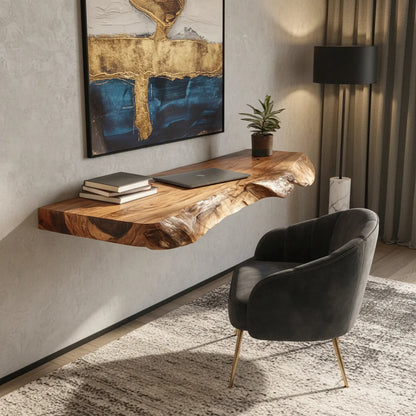 Natural Live Edge Wood Floating Shelf for Modern Wall Decor Lynnsnail