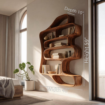 Sculptural Floating Bookshelf For Living Room Or Bedroom Lynnsnail