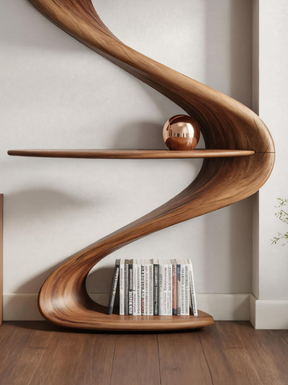 Modern Wave Bookshelf For Living Room Or Contemporary Interior Lynnsnail