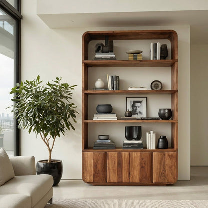 Elegant Natural Wood Bookcase For Modern Home Lynnsnail