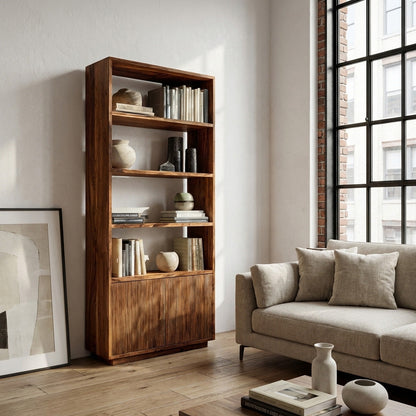 Minimal Wooden Bookcase For Coastal Living Room Lynnsnail