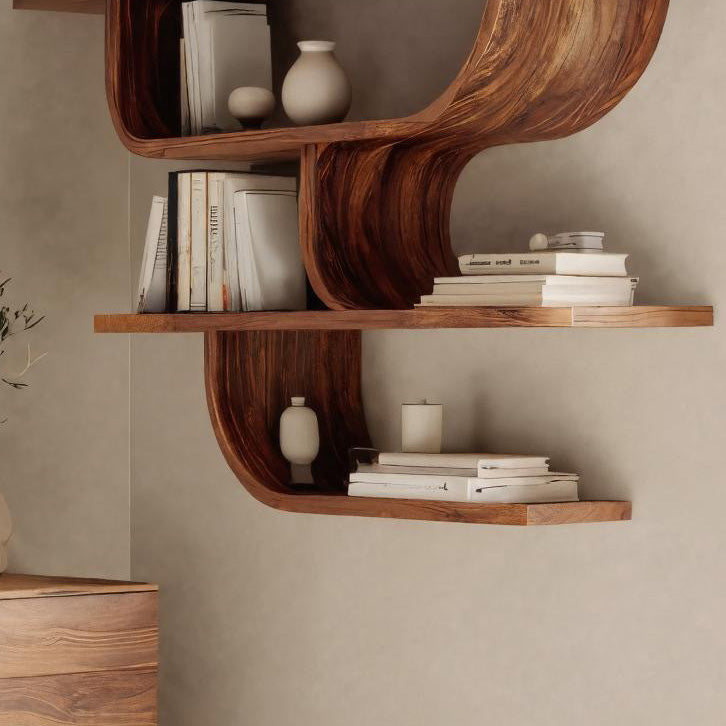 Statement Wall Shelf With Flowing Curves For Modern Home Lynnsnail