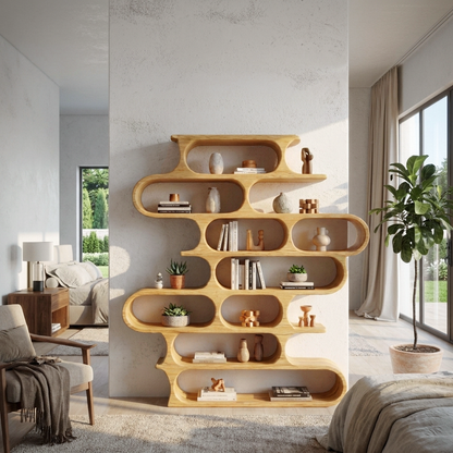 Organic Oval Bookshelf For Living Room Or Creative Studio Lynnsnail