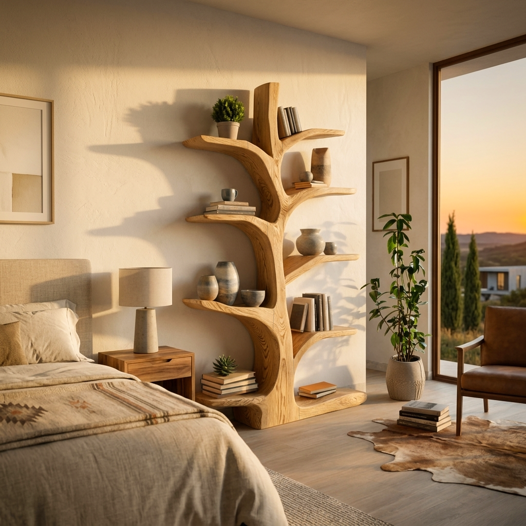 Minimal Natural Wood Bookshelf For Home Lynnsnail
