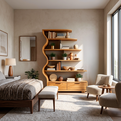 Contemporary Natural Wood Bookshelf For Interior Space Lynnsnail