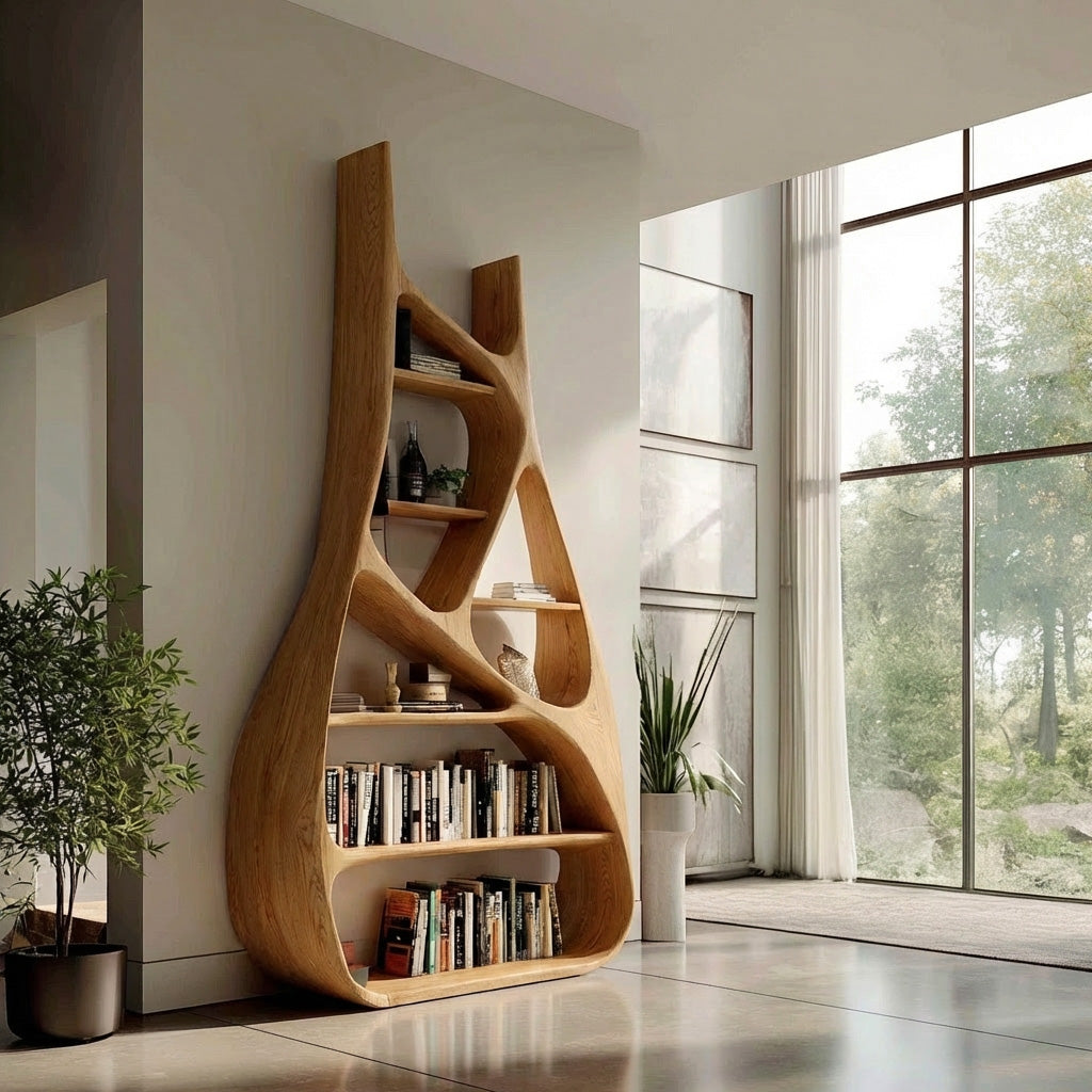 Minimalist Sculptural Bookshelf For Living Room Furniture Lynnsnail