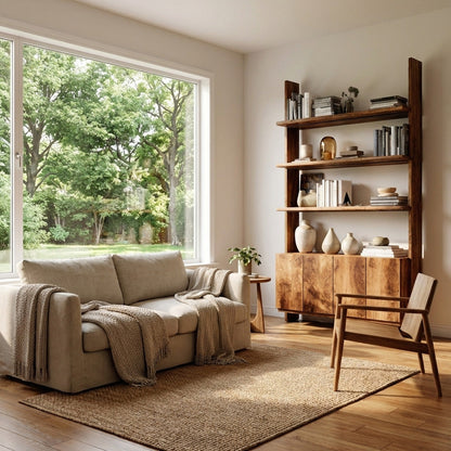 Modern Bookshelf With Open Shelf And Drawers For Living Lynnsnail