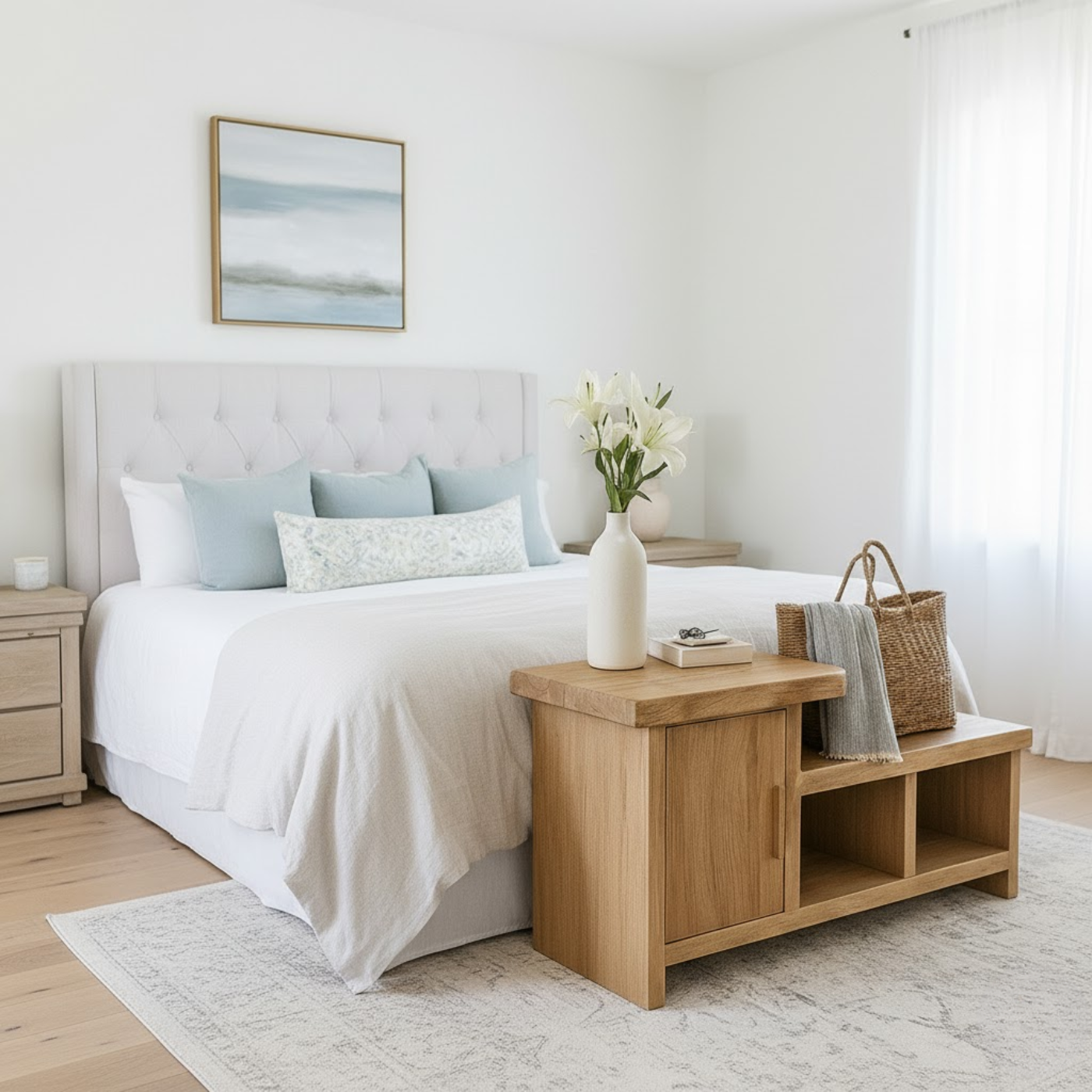 Handcrafted Solid Wood Bench – Modern Organic Seating with Versatile Storage Lynnsnail