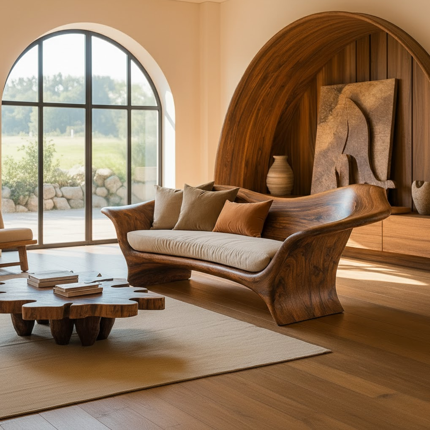 Handcrafted Solid Wood Sofa – Organic Modern Design Lynnsnail