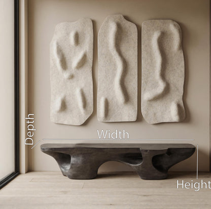 Contemporary Sculptural Bench With Carved Design For Living Room Lynnsnail