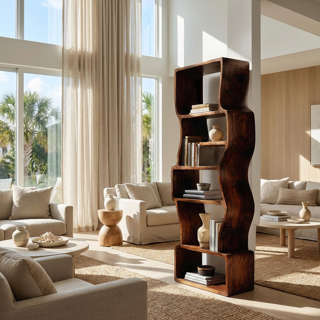 Organic Sculptural Wooden Bookcase For Modern Home Lynnsnail