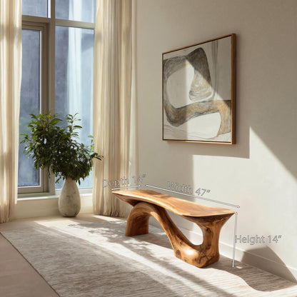 Modern Sculptural Bench With Organic Design For Living Room Lynnsnail