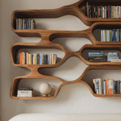Organic Sculptural Wall Bookcase For Living Room Lynnsnail