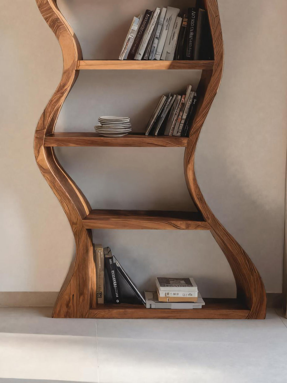 Organic Sculpture Wavy Bookshelf For Living Room Or Office Furniture Lynnsnail