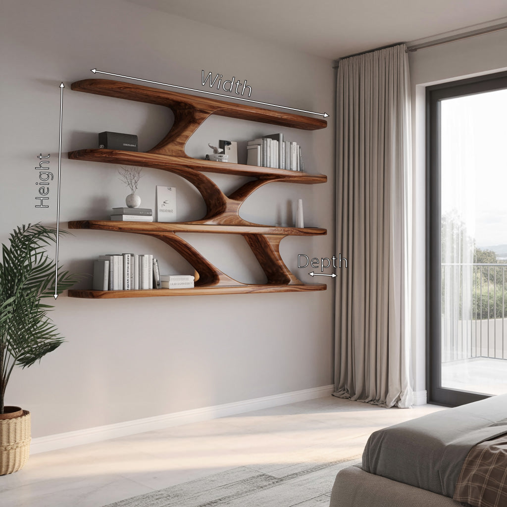 Modern Sculptural Wall Mounted Bookshelf For Bedroom Lynnsnail
