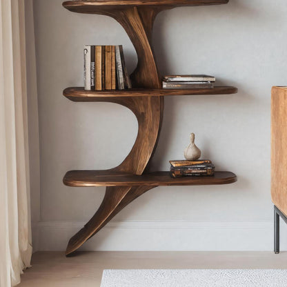 Artistic Curved Wall Bookshelf For Living Room Decor Lynnsnail