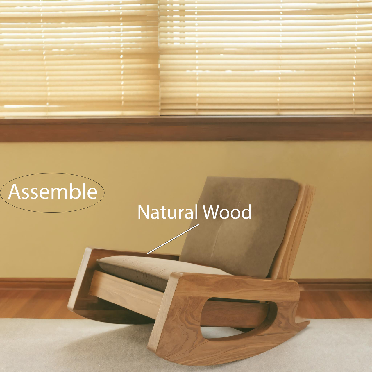 Modern Rocking Lounge Chair With Cushioned Seat For Bedroom Lynnsnail