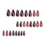 Almond French Press-On Nails – Colorful Stripe Design