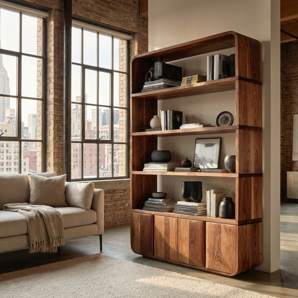 Elegant Natural Wood Bookcase For Modern Home Lynnsnail