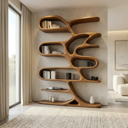 Contemporary Wooden Bookcase For Minimalist Living Room Decor Lynnsnail