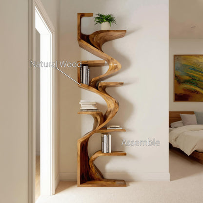 Handcrafted Sculpted Bookshelf For Living Room Lynnsnail