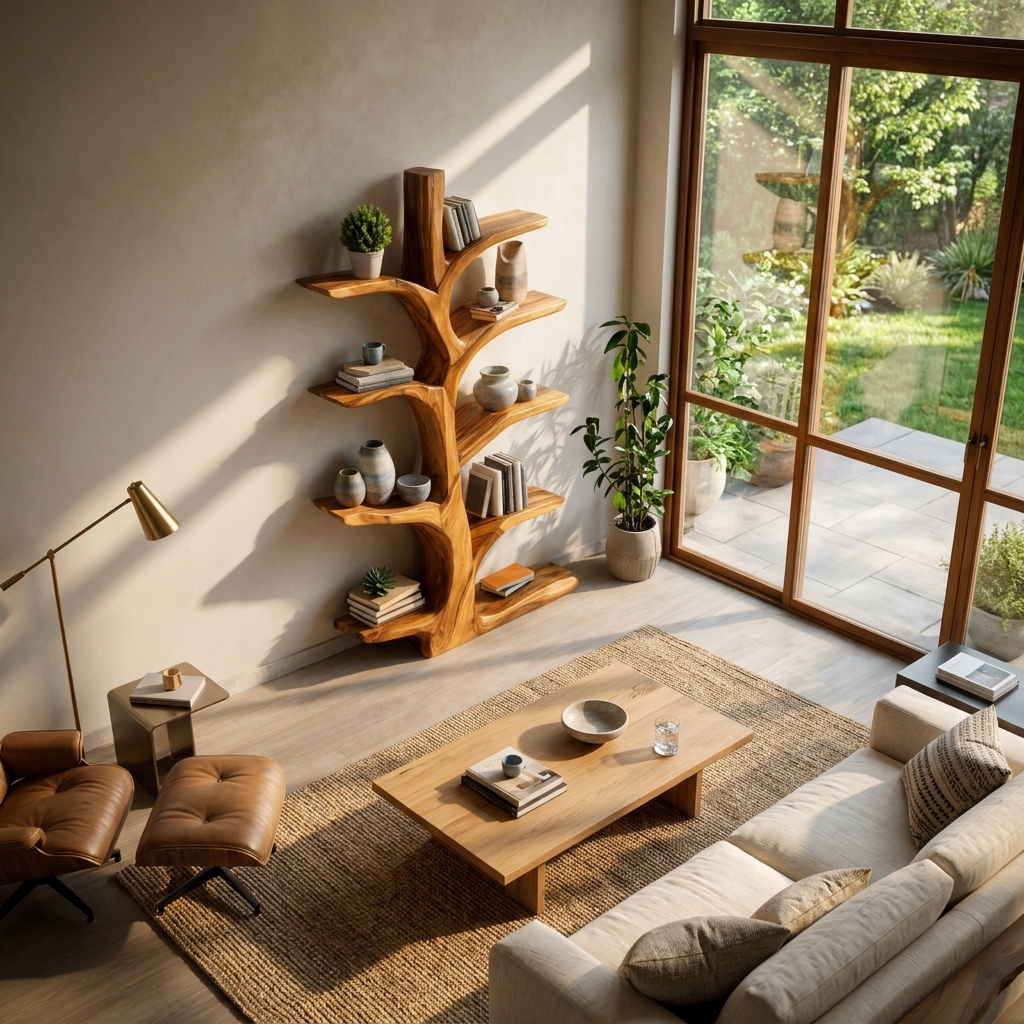 Minimal Natural Wood Bookshelf For Home Lynnsnail