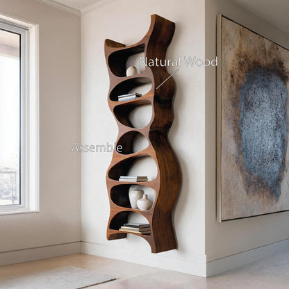 Tall Sculptural Wall Mounted Bookshelf For Living Room Lynnsnail