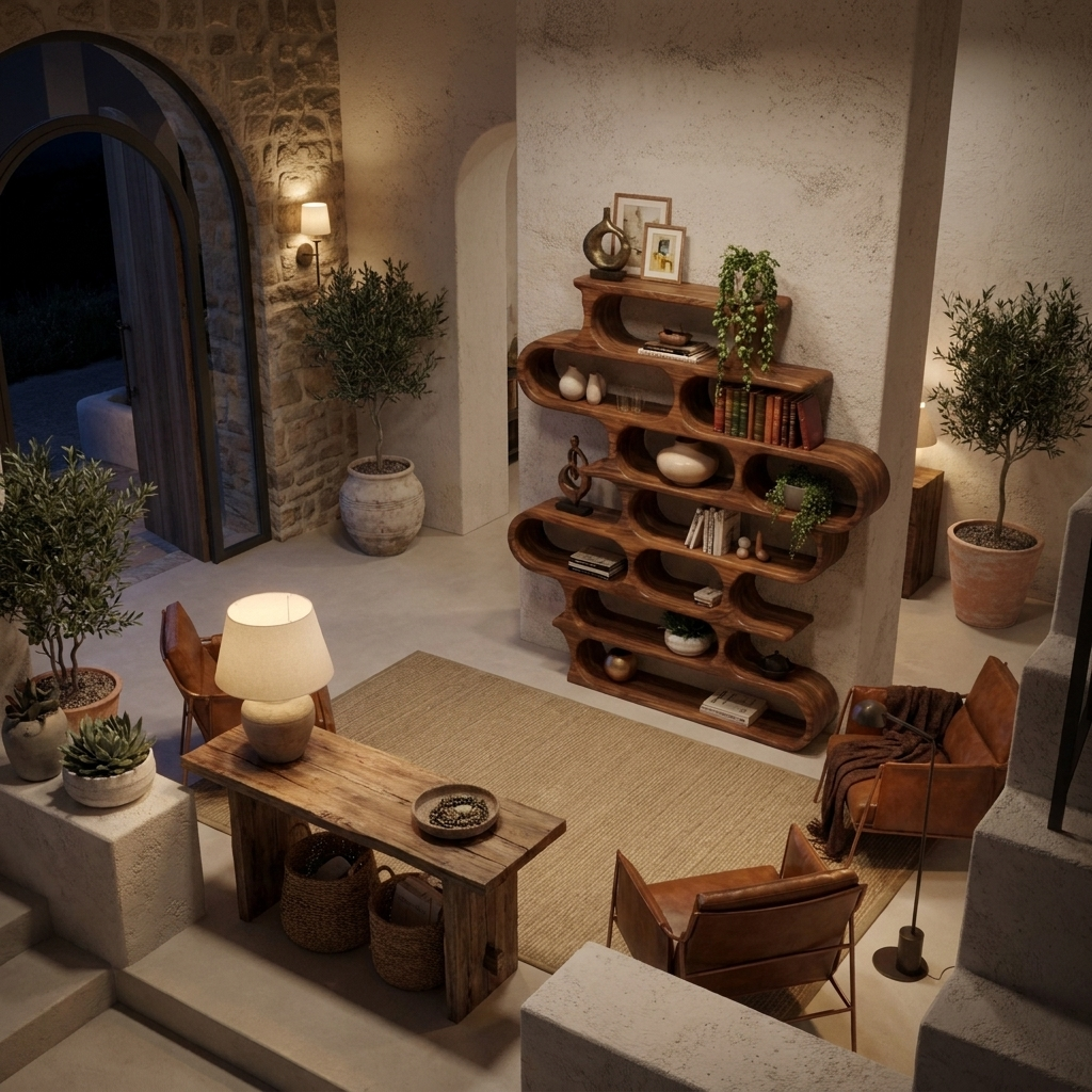 Organic Oval Bookshelf For Living Room Or Creative Studio Lynnsnail