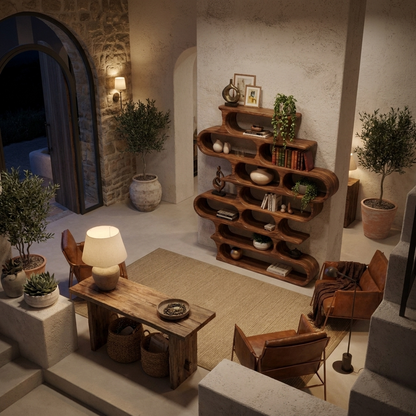 Organic Oval Bookshelf For Living Room Or Creative Studio Lynnsnail