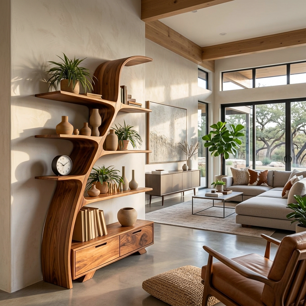 Modern Wooden Bookshelf For Living Area Lynnsnail