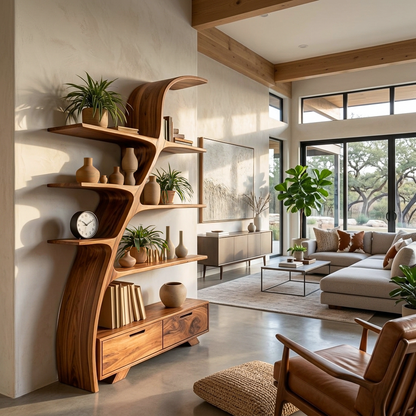 Modern Wooden Bookshelf For Living Area Lynnsnail