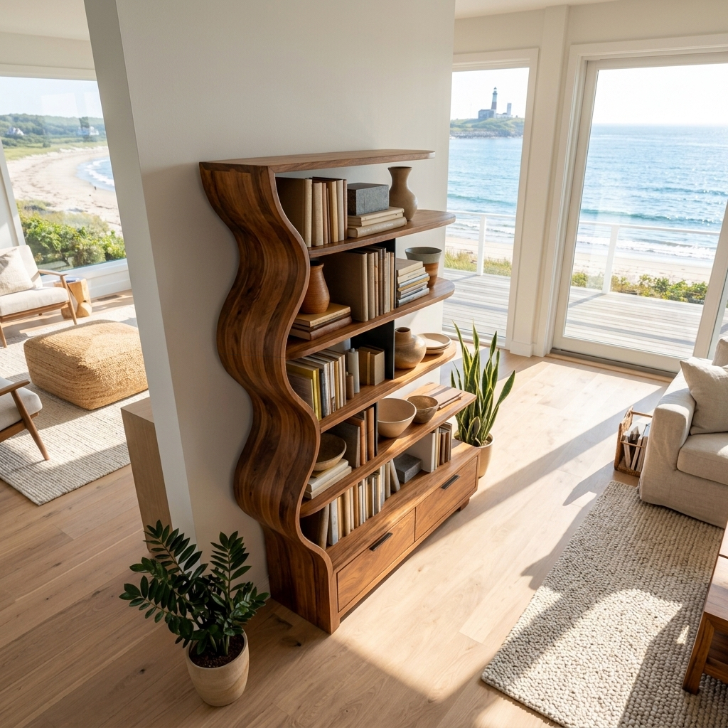 Contemporary Natural Wood Bookshelf For Interior Space Lynnsnail