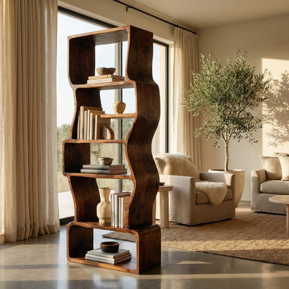 Organic Sculptural Wooden Bookcase For Modern Home Lynnsnail
