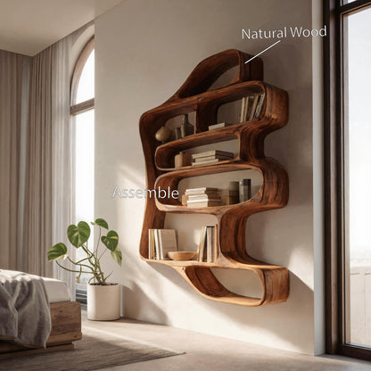 Sculptural Floating Bookshelf For Living Room Or Bedroom Lynnsnail