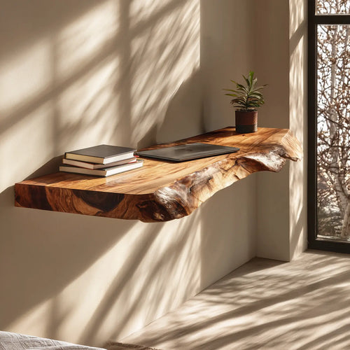 Natural Live Edge Wood Floating Shelf for Modern Wall Decor Lynnsnail