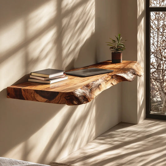 Natural Live Edge Wood Floating Shelf for Modern Wall Decor Lynnsnail