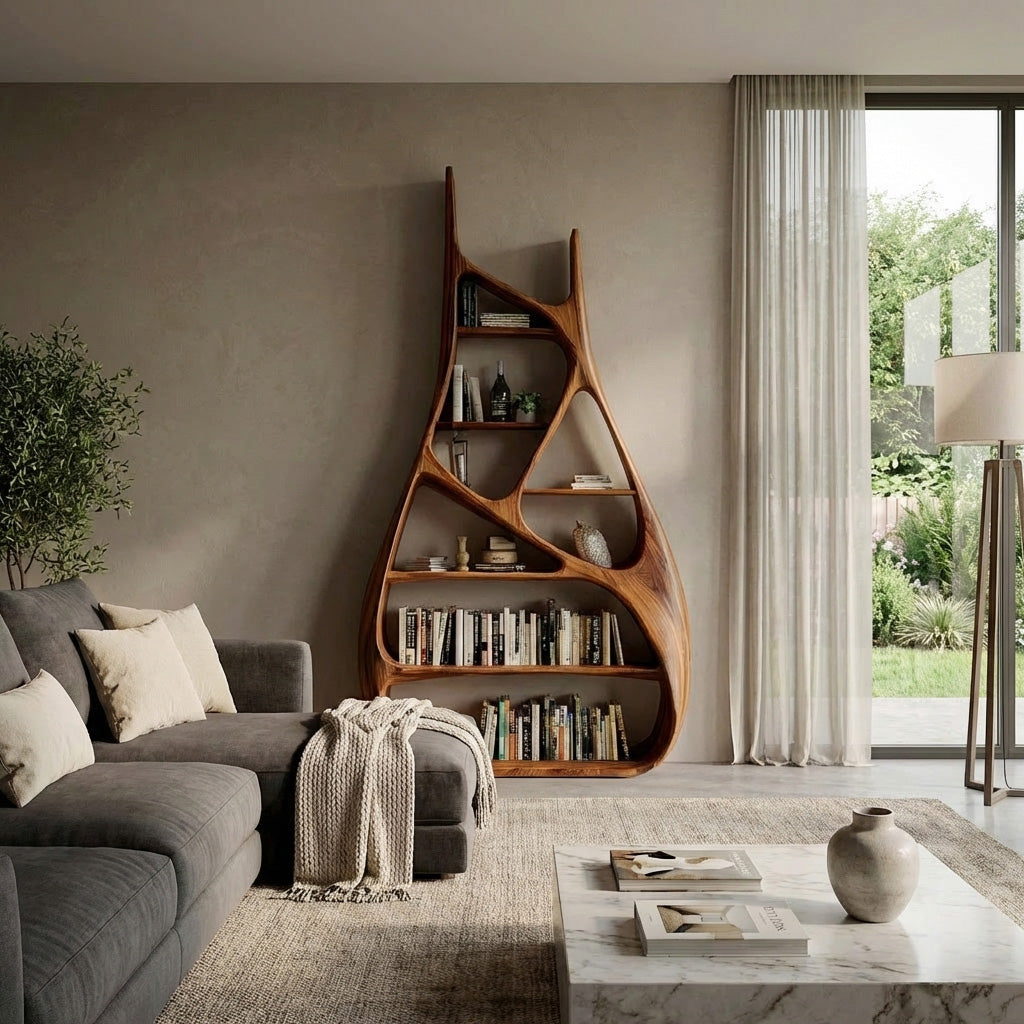 Minimalist Sculptural Bookshelf For Living Room Furniture Lynnsnail