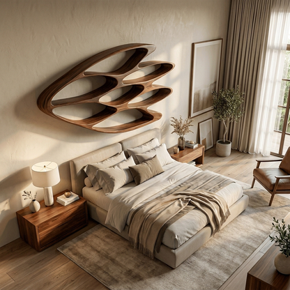 Wooden Wall Bookshelf With Unique Shape For Living Room Wall Lynnsnail