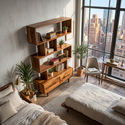 Minimal Natural Wood Bookshelf With Tiers For Home Decor Lynnsnail