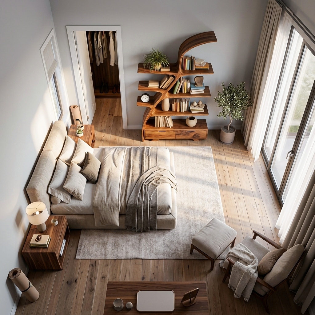 Modern Wooden Bookshelf For Living Area Lynnsnail