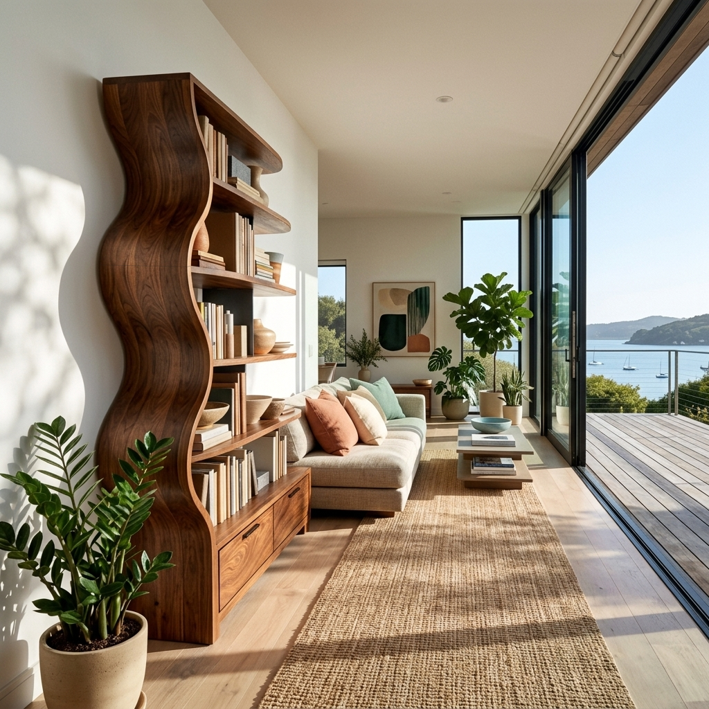 Contemporary Natural Wood Bookshelf For Interior Space Lynnsnail