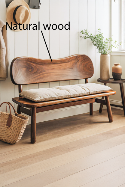 Modern Bench With Curved Backrest For Bedroom Lynnsnail