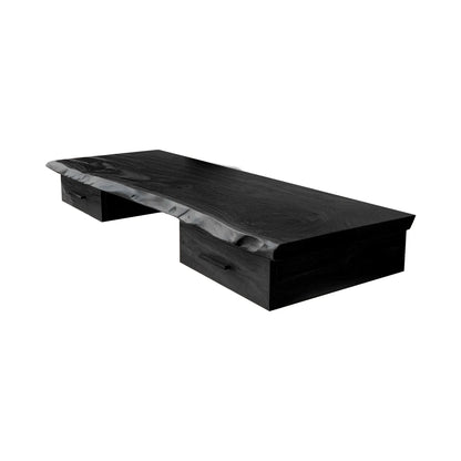 Aelric Live Edge Solid Wood Floating Desk with Drawers Lynnsnail